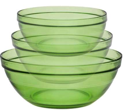 Duralex Mangkok kaca mixing bowl Aesthetic Green - -