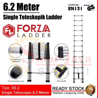 Tangga Lipat Alumunium Teleskopik 6.2 Meter Single Telescopic 6,2 M
