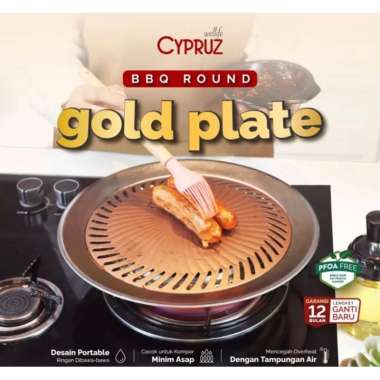 Cypruz Grill Pan Rose Gold Bbq Round 25 cm - Panggangan bbq