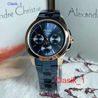 Original 100%!! Alexandre Christie Wanita AC 2977 AC2977 Rosegold Blue Garansi Resmi 1 Tahun