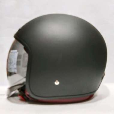 HELM MDS MAGNUM SOLID BLACK DOFF HELM HALF FACE XL