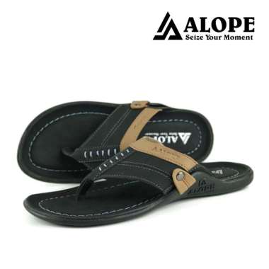 MIVASO Sandal pria H 017 sandal kulit sandal pria sandal kasual 39 HITAM