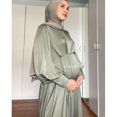 IRENE DRESS by TALAOUTFIT | Gamis Muslimah | Gamis Ibu hamil | Gamis Satin | Gamis Sateen Silk | Gam