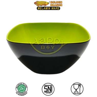 MANGKOK SOUP | MANGKOK MELAMIN | SOUP BOWL | MANGKUK SEGI RAMEN 18CM GOLDEN DRAGON HIJAU HITAM