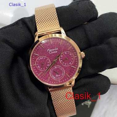 Original 100%!! Jam Alexandre Christie Wanita AC 2B25 AC2A25 Rosegold Purple