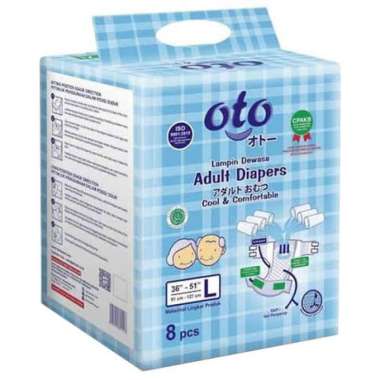 Promo Harga OTO Adult Diapers L8 8 pcs - Blibli