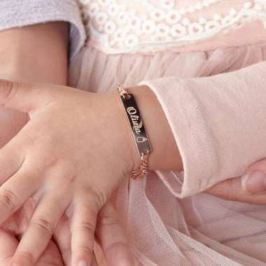 Gelang Tangan Anak Plat Ukir Nama Premium Gelang Bayi Nama Gelang Anak Bayi Gold Emas Premium Cantik