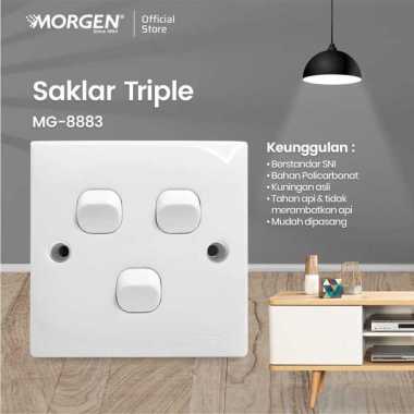 Stop Kontak Saklar Lampu Rumah Outbow OB Morgen Model Clipsal Saklar 3 Gang