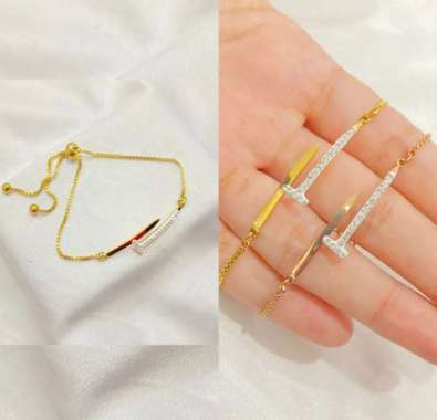dhio Gelang Tangan model serut wanita titanium anti karat