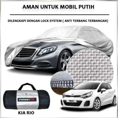 WOLFS Cover Mobil Putih KIA RIO Waterproof / Sarung Mobil Putih KIA RIO