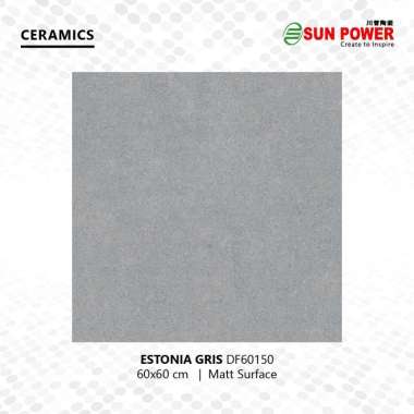 Keramik Lantai Body Putih Matt - Estonia Series 60x60 | Sun Power gris