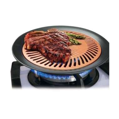 Smokeles Panggangan Bulat Barberque BBQ Grill Plate