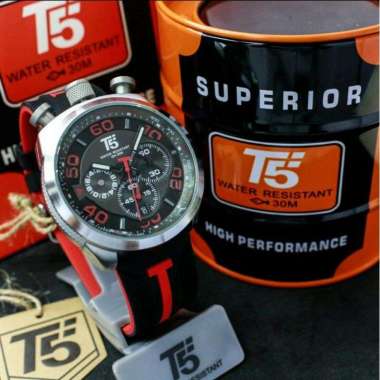 T5 H 3619 Original Jam Tangan Formal Pria Tali Karet Tanggal dan Chrono Aktif Water Resistant Free B