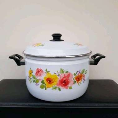 MASPION Panci Stock Pot Enamel Ideal Orientalo Bunga 40 Cm