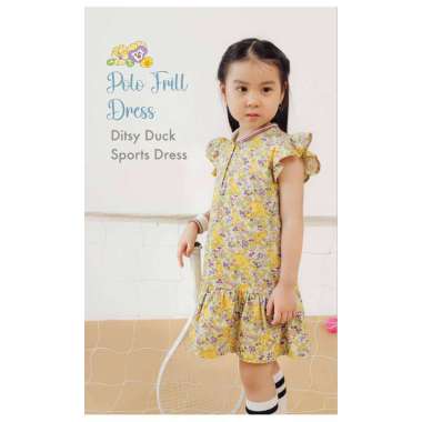 Harlow Kids Polo Frill Sports Dress Anak Perempuan S Ditsy Duck