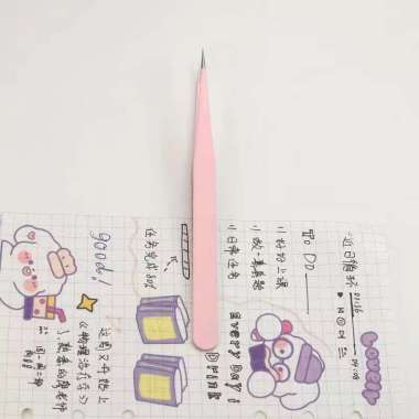 Pinset Macaron Tweezer Stiker Pinset Bengkok Pinset Lurus Lurus Pink
