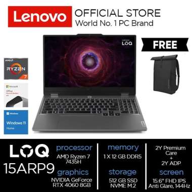 Lenovo LOQ 15ARP9 Ryzen 7 7435HS 12GB 512GB RTX 4060 8GB 12GB