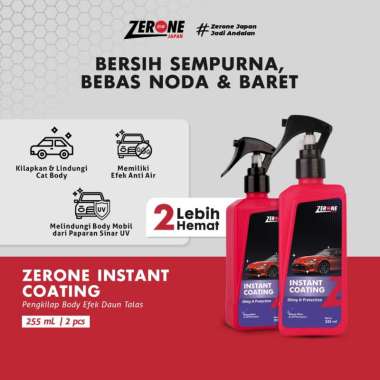Zerone Japan Instant Coating Pengkilap Body Mobil Efek Daun Talas Original 3 BOTOL