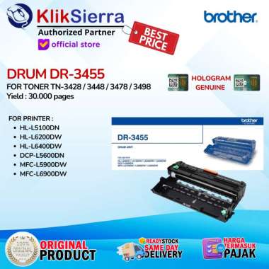 BROTHER DR-3455 Drum Cartridge DR3455 L5100DN L6400DW L5600DN L6900DW - DRUM DR-3455