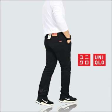 Celana Chino Panjang Pria / Celana Chino Panjang Cowo Cowok Uniqlo - Mocca, 34 28 Hitam