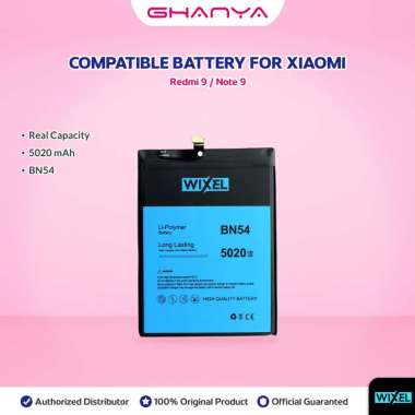 Baterai Redmi 9 / Note 9 Battery BN54 BN 54 HP Handphone Double Power Wixel