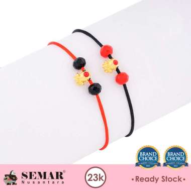 Gelang Tali Emas Calle Fish Gold 23K Gold Semar Nusantara, Warna Hitam
