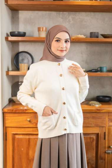 Klamby - Elena Knit Cardigan White Alyssum XXL
