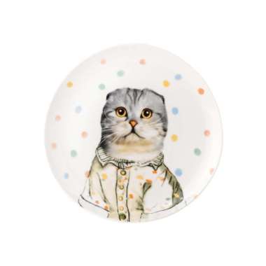 ZEN Piring Keramik My Glamorous Pet Edgy Scottish Fold 1 pcs