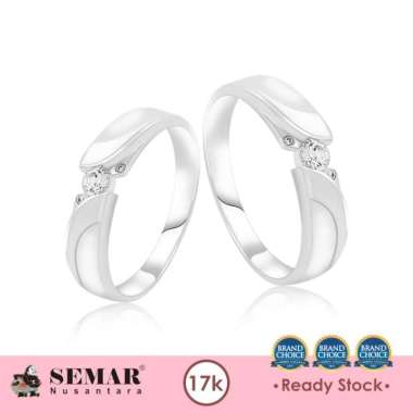 Cincin Emas Shiera Wedding White Gold Cincin Nikah 17K Semar Nusantara, Ukuran Cincin 24-25