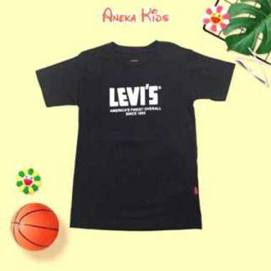 Kaos Atasan Anak Laki-laki Motif Tulisan Levis Blue