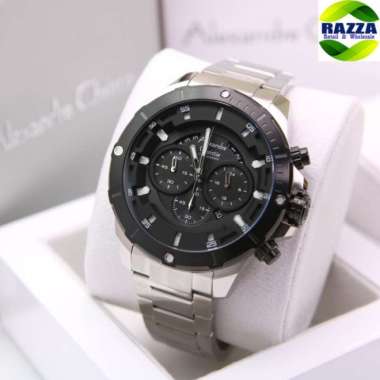 JAM TANGAN PRIA ALEXANDRE CHRISTIE AC 6529 AC6529 SILVER BLACK ORIGINA
