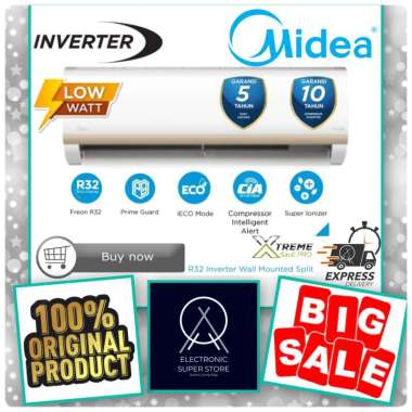 MIDEA AC MSIAF-12CRDN2X MSIAF12 12CRDN2X 1.5 PK INVERTER SUPER LOW WATT MIDEA AC 1.5PK LOW WATT
