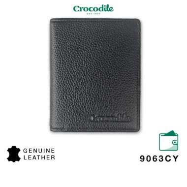 Crocodile 9063CY Dompet Pria Men Wallet Leather Kulit Original - Hitam