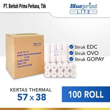Kertas Thermal Kasir Struk EDC 57x38 BLUEPRINT Lite 57 x 38 - 1 Dus