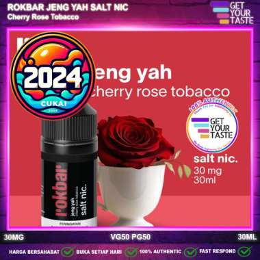 Liquid ROKBAR Jeng Yah Salt Nic 30ML Cherry Rose Saltnic by Rokbar Co 30MG 30ML