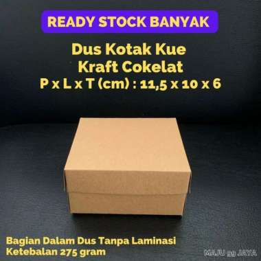 Dus Kotak Kue / Mini Snack Box R2KA ukuran 11.5x10x6 cm Kraft Cokelat