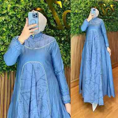 GAMIS POLOLINEN BORDIR MIX TOYOBO GAMIS CANTIK GLAMOUR GAMIS PESTA MURAH Ld110cm (Standard) K
