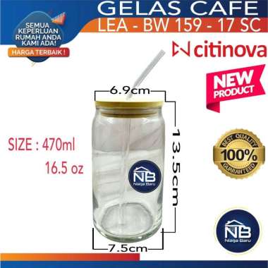 GELAS CITINOVA LEA [1pcs] / GELAS KACA BENING / GELAS TUTUP SEDOTAN / CANGKIR SOUVENIR KADO / GELAS 