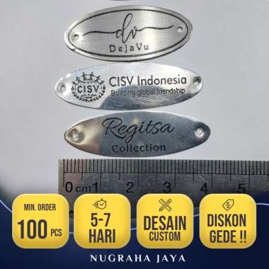 Label Tas Rajut | Label Tas Besi | Label Plat Tas | Emblem Custom Desain Suka-suka Dan Bahan Kuninga