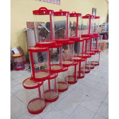 Tabung Auqarium Es buah Acrylic D30 T50 cm 33 liter Tempat Minuman ES Akrilik TUTUP 1/2 ENGSEL 3MM