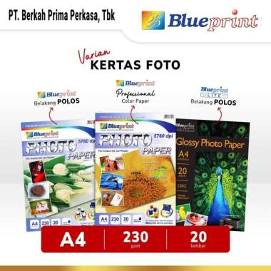 Kertas Foto A4 BLUEPRINT Glossy Photo Paper 230 Micron VARIAN Tulip
