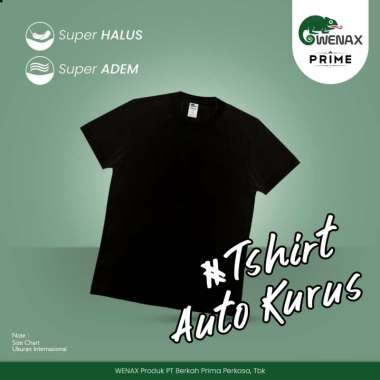 Tshirt hitam WENAX PRIME , Baju Kaos Polos Kasual Hitam Auto Kurus XS
