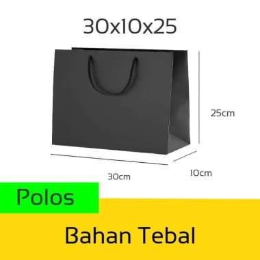Paper Bag Tas Kertas Hitam Polos Custom Bahan Kraft Tebal Aneka Ukuran Sovenir Kado Wedding 30x10x25