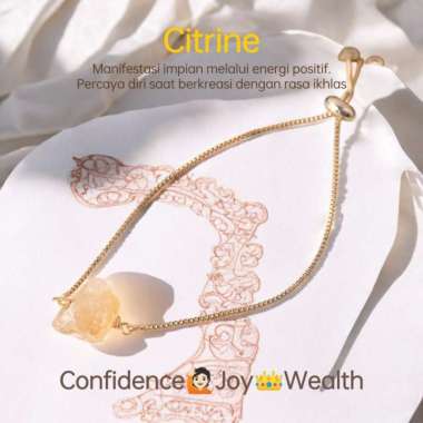 Gelang Batu Citrine Rantai Adjustable - Ellyhan Jewelry