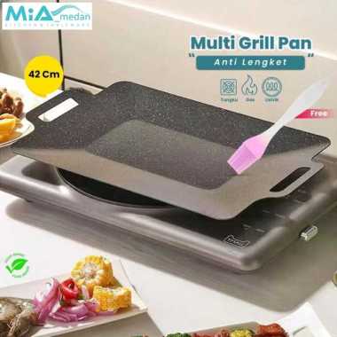 ๐๐ข๐ Multigrill Pan Wajan Panggang (BAJA mix Teflon) Persegi Datar 43cm X 27cm ANTI LENGKET Pemanggan