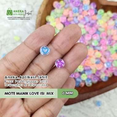 15 GRAM MOTE MANIK LOVE ISI MIX 6 MM MIX PUTIH