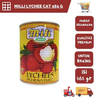 MILLI LYCHEE CAT BUAH LYCHEE KALENGAN UKURAN KEMASAN 565 GRAM