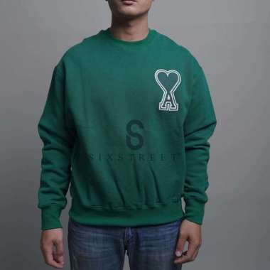 AMI PARIS Sweater Decoeur Green ( 100% Authentic ) L