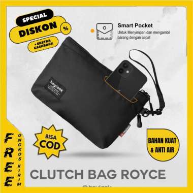 Tas Clutch Pouch Hand Bag Dompet Royce Pria Wanita Waterproof Ori R13