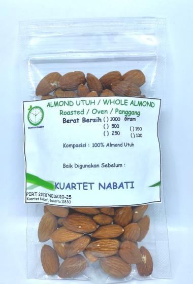100gr Roasted Almond Premium - Kacang Almond Panggang Kupas - Oven - Matang - Size Besar 27-30 Varia
